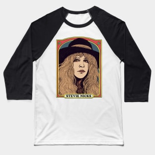 Stevie Nicks -- Retro Illustration Design Baseball T-Shirt